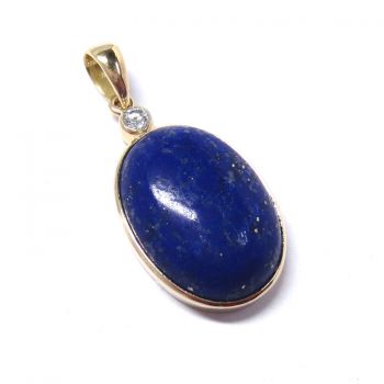 18金ペンダント枠付きラピスラズリの正面横よりの画像